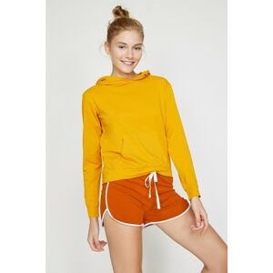 Koton Women Yellow Hooded Sweatshirt