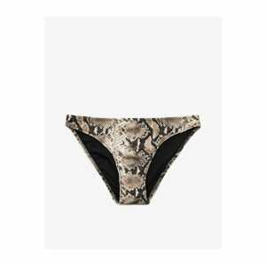 Koton Women's Black Standard Waist Snakeskin Patterned Bikini Bottom