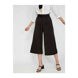 Koton Women's Brown Belt Detailed Trousers