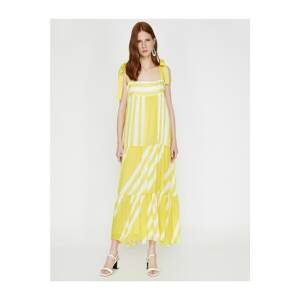Koton Women's Yellow Strap Sleeveless Maxi Dress