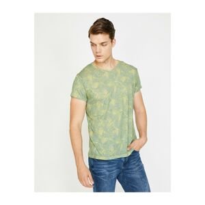 Koton Men's Green Patterned T-Shirt