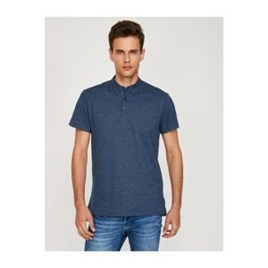 Koton Men's Navy Blue Judge Collar T-Shirt