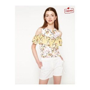 Koton Women Yellow Patterned Blouse