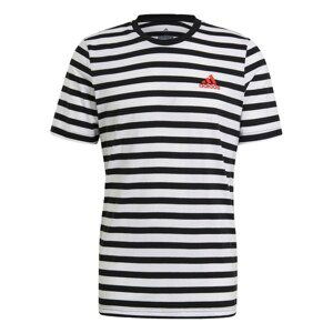 Adidas Essentials Stripey Embroidered Logo T-Shirt Mens