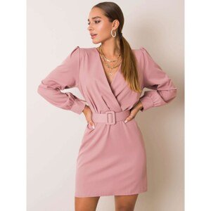 Dusty pink dress with a belt