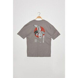 Trendyol Gray Men's Wide Cut Short Sleeve T-Shirt