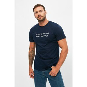 Trendyol Navy Blue Men Regular Fit T-Shirt