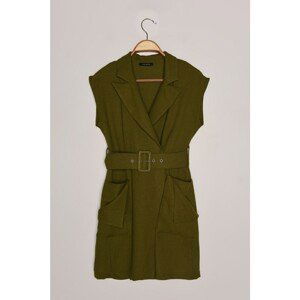 Trendyol Khaki Belted Vest Dress