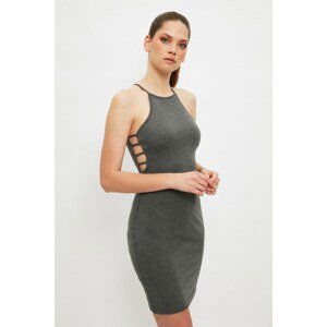 Trendyol Anthracite Halter Neck Knitted Dress