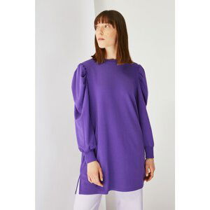 Trendyol Purple Sleeve Detailed Knitted Hijab Tunic