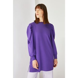 Trendyol Purple Sleeve Detailed Knitted Hijab Tunic