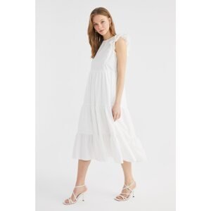 Trendyol White Ruffle Dress