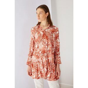 Trendyol Tile Shirt Collar Viscose Tunic Dress