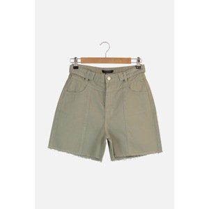 Trendyol Khaki Waist Detailed Denim Shorts