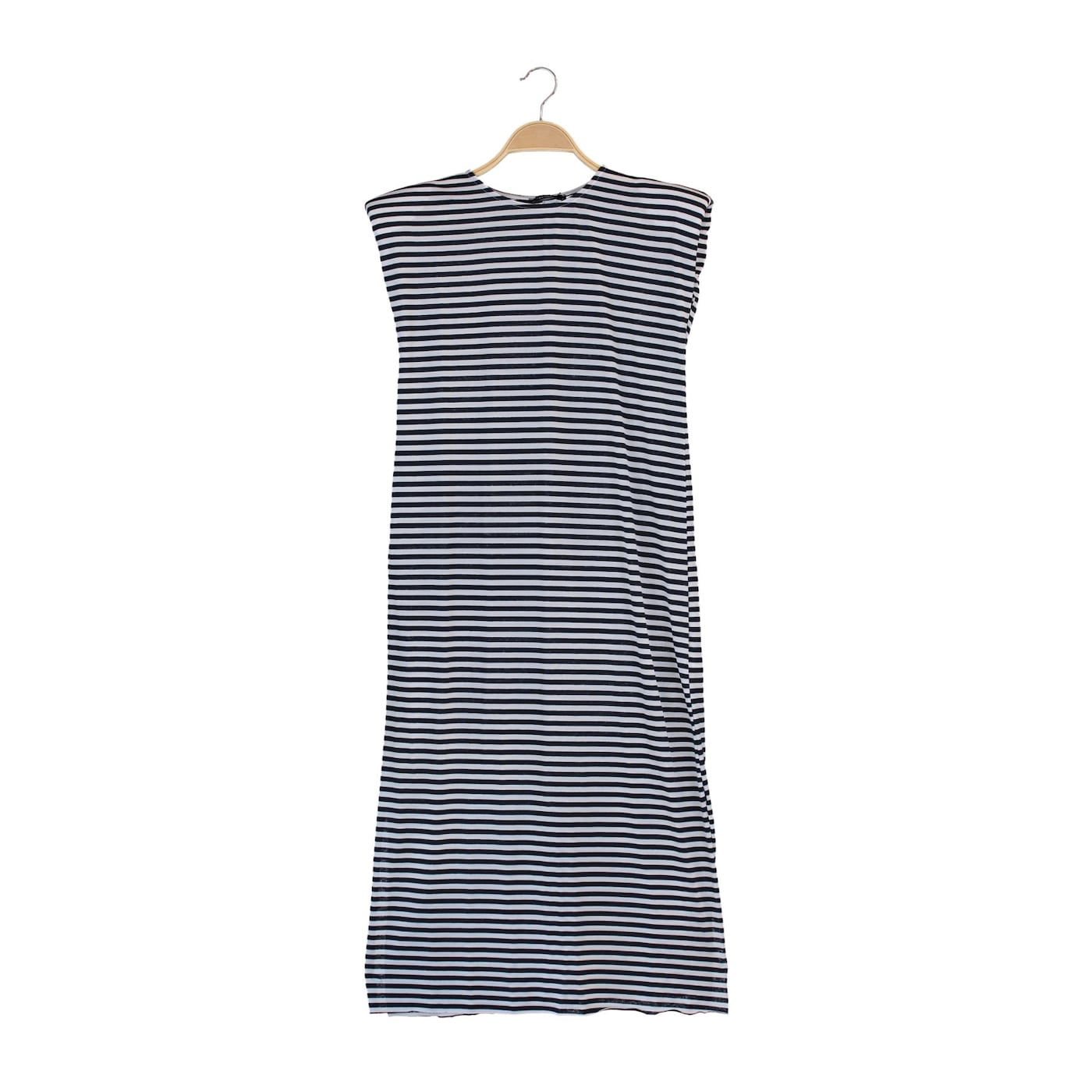 Trendyol Navy Striped Padded Knitted Dress