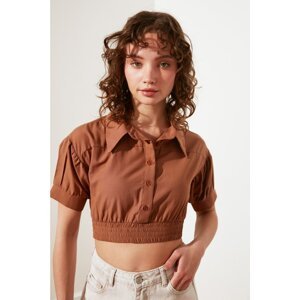 Trendyol Brown Petite Crop Shirt