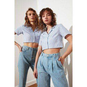 Trendyol Blue Petite Crop Blouse