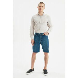 Trendyol Navy Blue Men's Regular Cut-Hem Denim Shorts & Bermuda