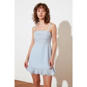 Trendyol Blue Petite Checkered Dress