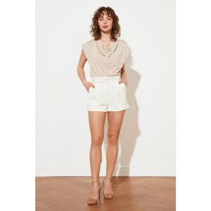 Trendyol Ecru Petite Belted Shorts & Bermuda