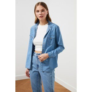 Trendyol Light Blue Pocket Detailed Denim Shirt