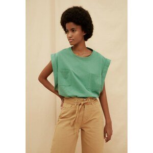 Trendyol Green 100% Organic Cotton Pocket Detailed Knitted T-Shirt