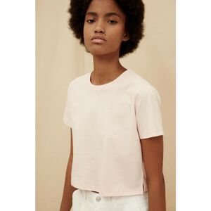 Trendyol Pink 100% Organic Cotton Crop Knitted T-Shirt
