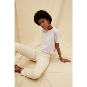 Trendyol Lilac 100% Organic Cotton Crop Knit T-Shirt