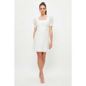 Trendyol White Fabric Textured Dress