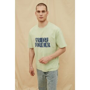 Trendyol Mint Men's 100% Organic Cotton Oversize Fit T-Shirt