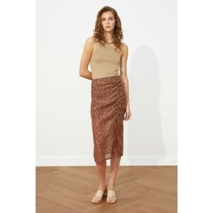 Brown Patterned Skirt with Trendyol Lashing - Women