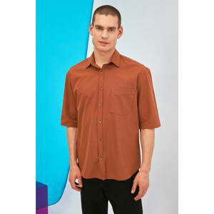 Trendyol Camel Men's Boxy Fit Short Sleeve Shirt