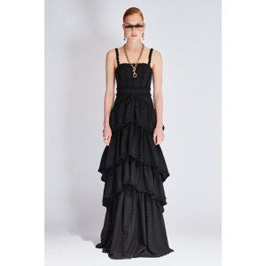 Trendyol Black Embroidery Fabric Evening Dress