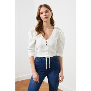 White Short Blouse with Buttons Trendyol - Women