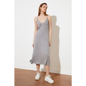 Trendyol Gray Strap Knitted Dress