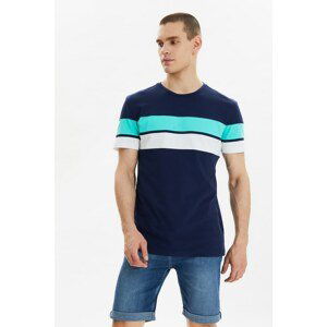 Trendyol Navy Blue Men's Paneled T-Shirt