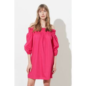 Trendyol Pink Carmen Collar Dress