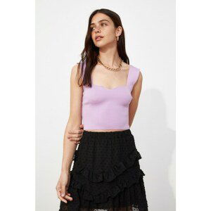 Trendyol Lilac Square Neck Knitwear Blouse