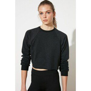 Trendyol Anthracite Crop Sport Sweatshirt