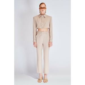 Koton Beige Stone Button Detailed Trousers