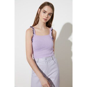 Trendyol Lilac Tasseled Knitwear Blouse