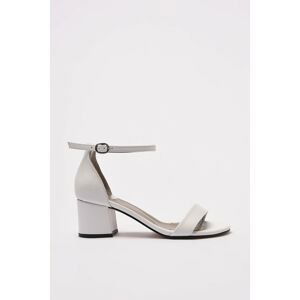 Trendyol White Genuine Leather Women Classic Heeled Shoes
