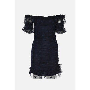 Trendyol Navy Blue Draped Tulle Dress