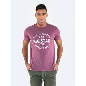 Big Star Man's T-shirt_ss T-shirt 151980 Burgundy Knitted-604