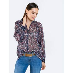 Big Star Woman's Ts_ls Shirt 141764 Blue Woven-403