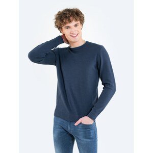 Big Star Man's Sweater Sweater 160120 Navy Wool-402