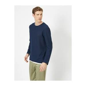Koton Crew Neck Textured Fabric Slim Fit Sweater