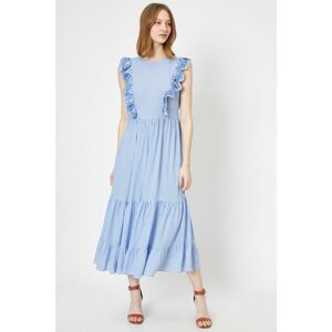 Koton Women Blue Ruffle Detailed Maxi Dress