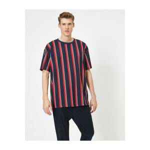 Koton Men's Red Striped T-Shirt