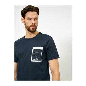 Koton Men Navy Blue Printed Printed T-Shirt